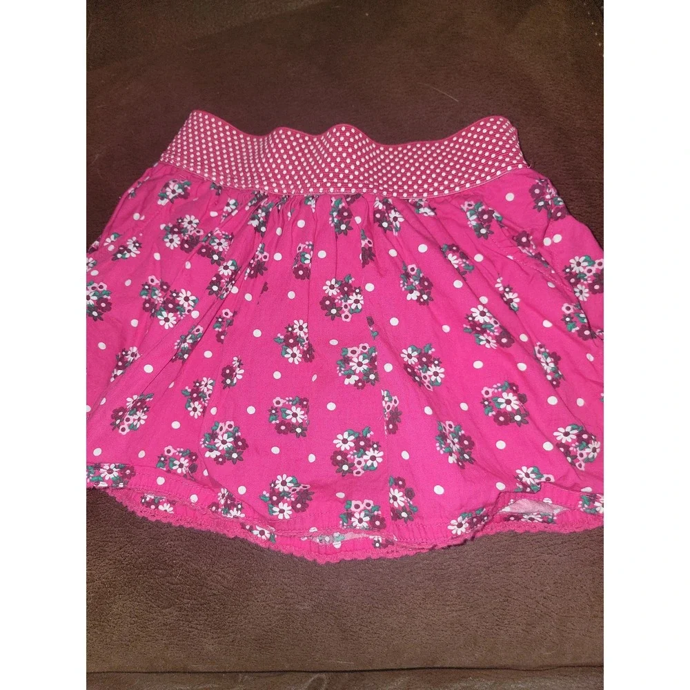 Justice back to school pink floral outfit top skort‎ size 8